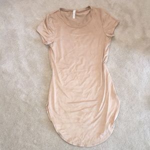Nude suede long tee/dress